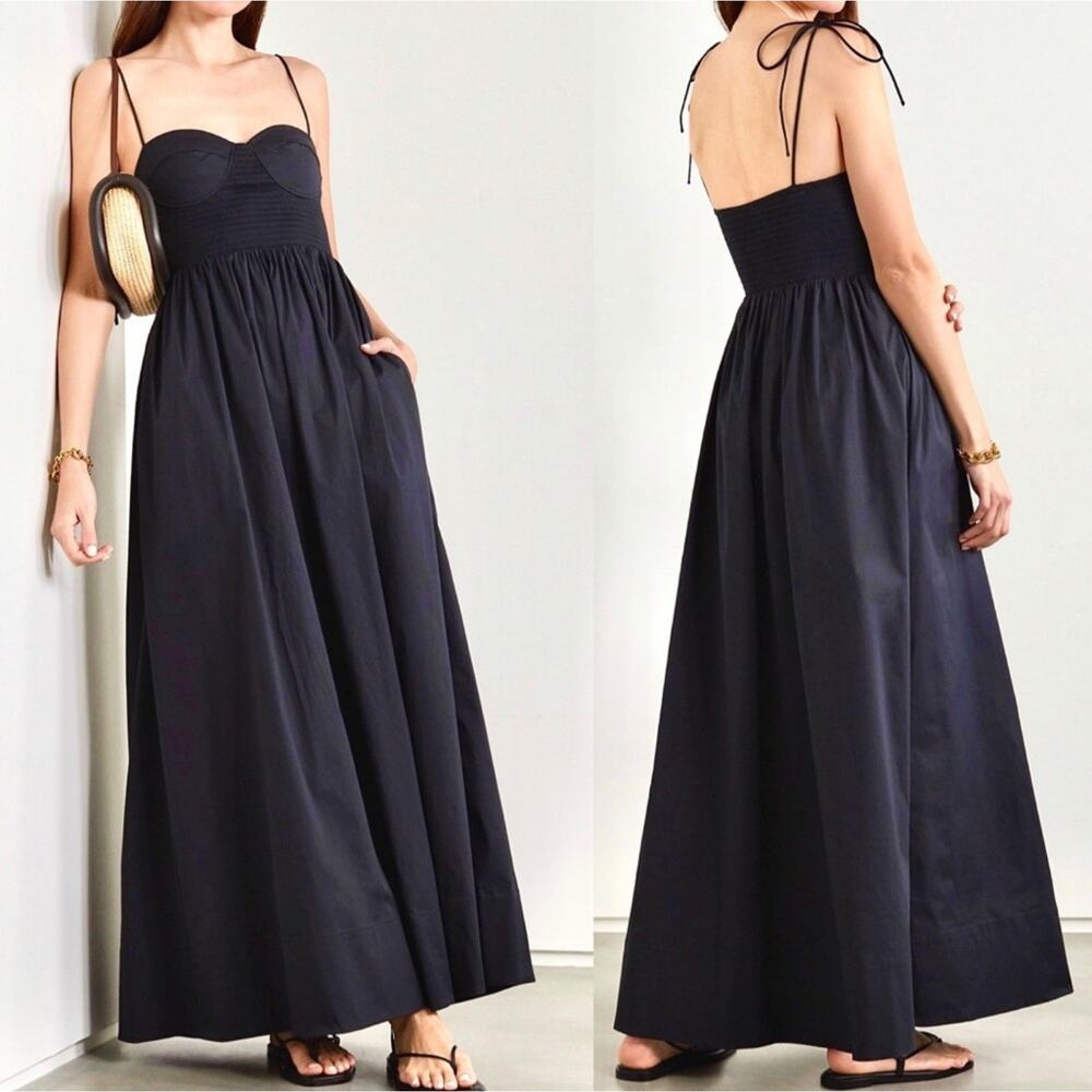 STAUD Womens Landry Tie Shoulder Maxi Dress NOWT - Picture 4 of 10